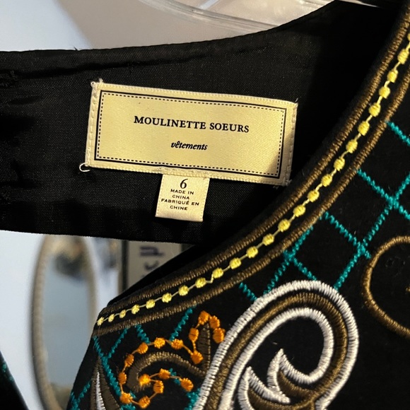Anthropologie MOULINETTE SOEURS embroidered dress size 6 - Picture 4 of 5